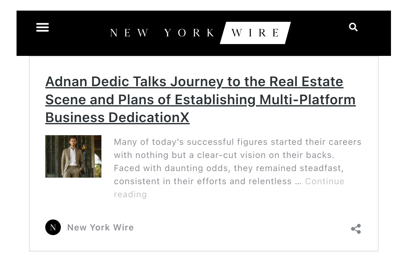 Young Entrepreneur Adnan Dedic Surpasses Vast Majority of US Real Estate Agents Before the Age of 30 – CEO Weekly